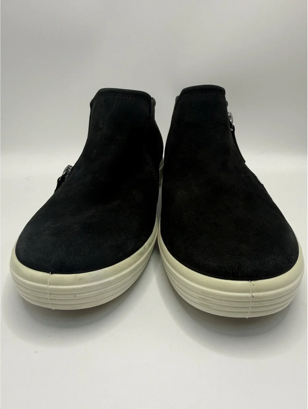 Ecco Soft 7 Low Womens Size 9 Shoes Black Nubuck Leather Zip Comfort Boots NWOB